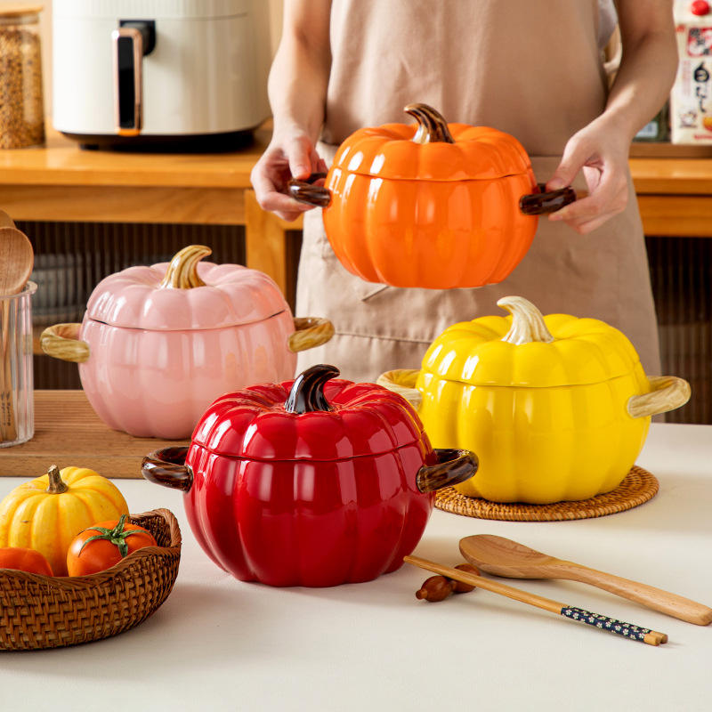 Creative pumpkin ceramic soup bowl